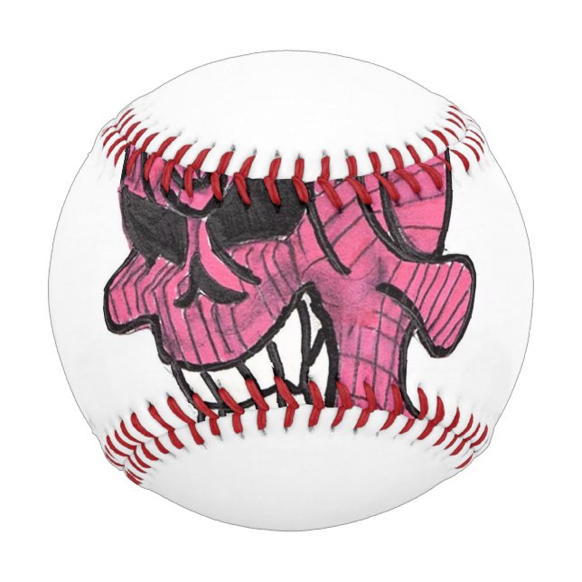 Pelota De Béisbol Béisbol de cráneo rosado (Reverso)