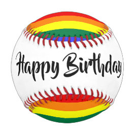Pelota De Béisbol Béisbol de cumpleaños de #rainbow por dalDesignNZ