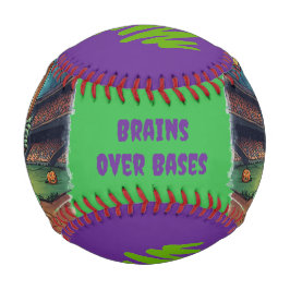 Pelota De Béisbol Béisbol de Halloween, Zombie,Cerebros Sobre Bases