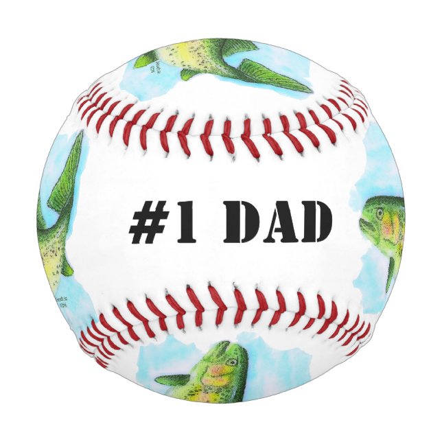 Pelota De Béisbol Béisbol de trucha arco iris acuático (Anverso)