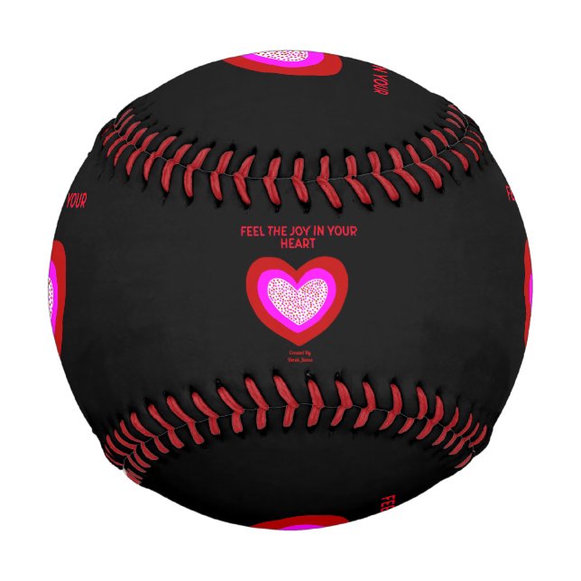 Pelota De Béisbol Béisbol del corazón alegre (Anverso)