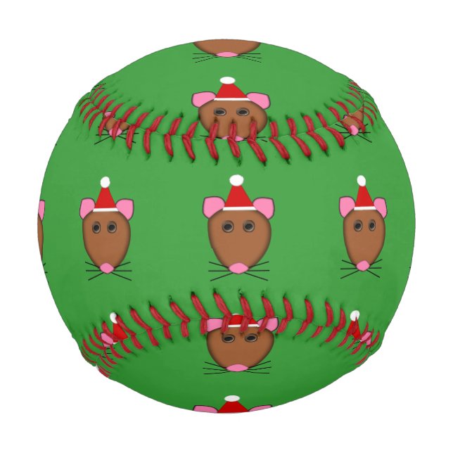 Pelota De Béisbol Béisbol del ratón de Navidad (Anverso)