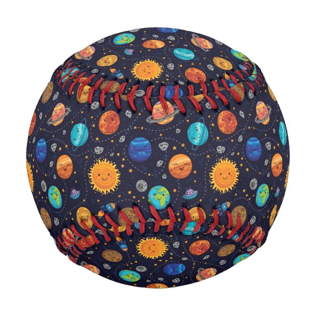 Pelota De Béisbol Béisbol Happy Planets (Anverso)