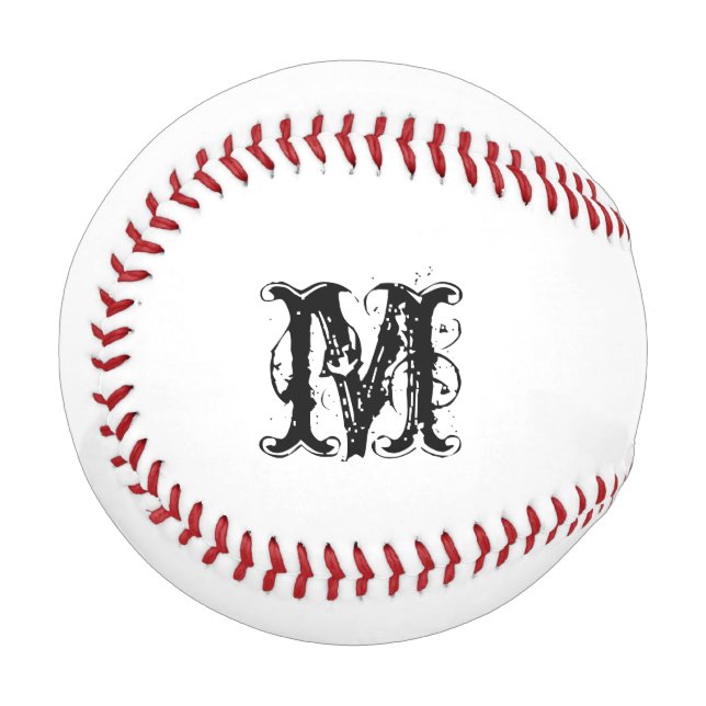 Pelota De Béisbol Béisbol monogramado con iniciales de nombres perso (Anverso izquierdo)