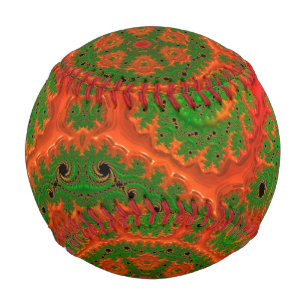 Pelota De Béisbol Béisbol naranja y Kaleidoscopo Verde