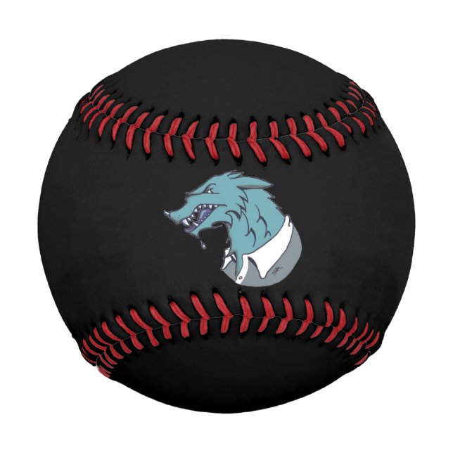 Pelota De Béisbol Béisbol negro de Blue Werewolf (Anverso)