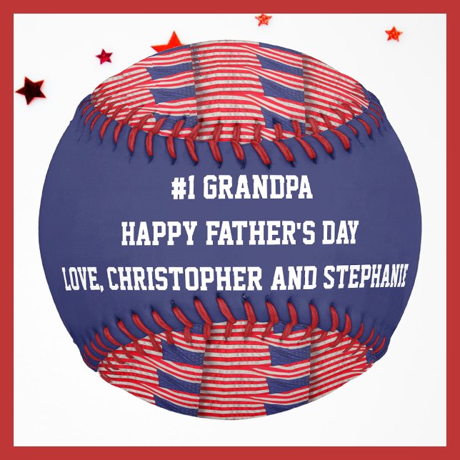 Pelota De Béisbol Béisbol patriótico #1 Abuelo, Día del Padre, Bande (Subido por el creador)