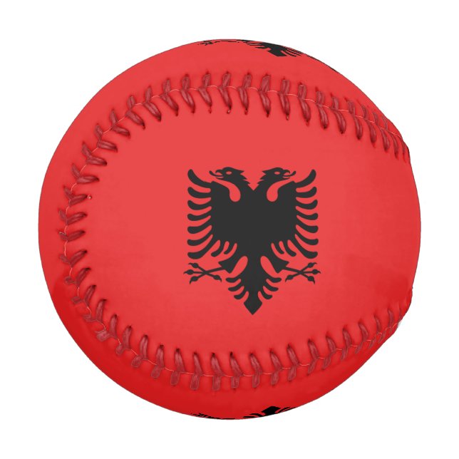 Pelota De Béisbol Béisbol patriótico con bandera de Albania (Anverso izquierdo)