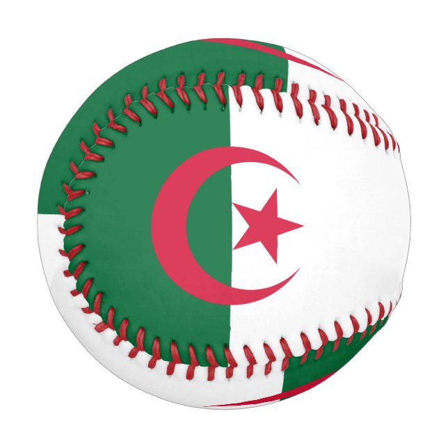 Pelota De Béisbol Béisbol patriótico con bandera de Argelia (Anverso izquierdo)