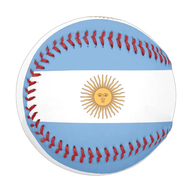 Pelota De Béisbol Béisbol patriótico con bandera de Argentina (Anverso izquierdo)
