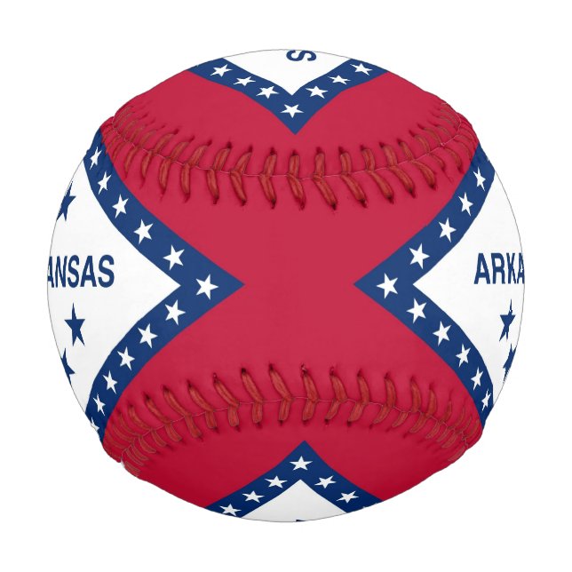 Pelota De Béisbol Béisbol patriótico con bandera de Arkansas, Estado (Reverso)