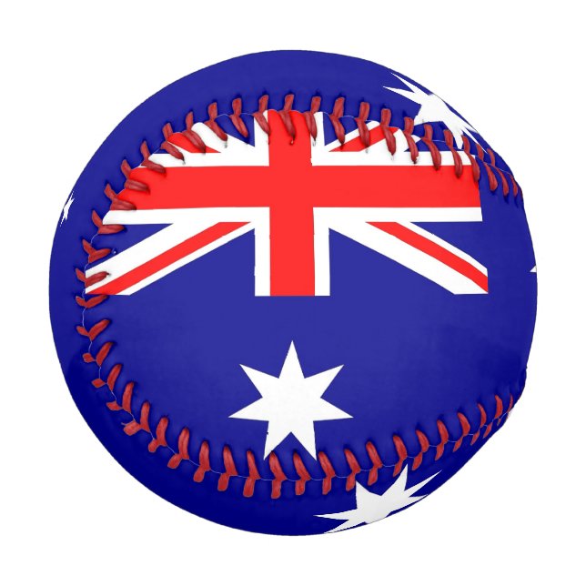 Pelota De Béisbol Béisbol patriótico con bandera de Australia (Anverso izquierdo)