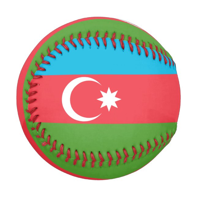 Pelota De Béisbol Béisbol patriótico con bandera de Azerbaiyán (Anverso izquierdo)