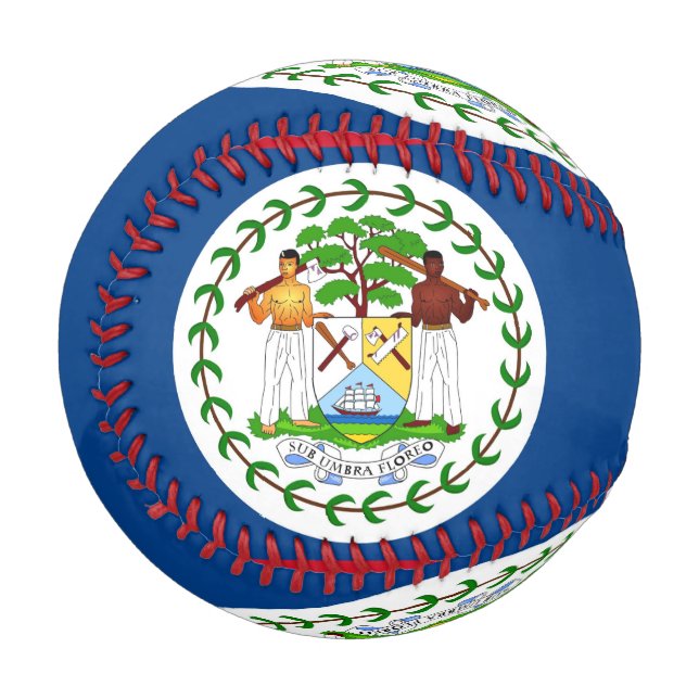 Pelota De Béisbol Béisbol patriótico con bandera de Belice (Anverso izquierdo)