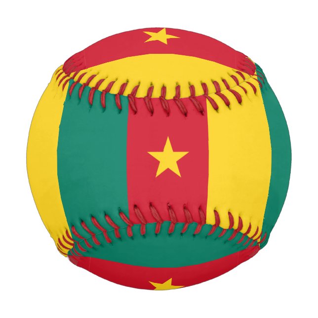 Pelota De Béisbol Béisbol patriótico con bandera de Camerún (Anverso)