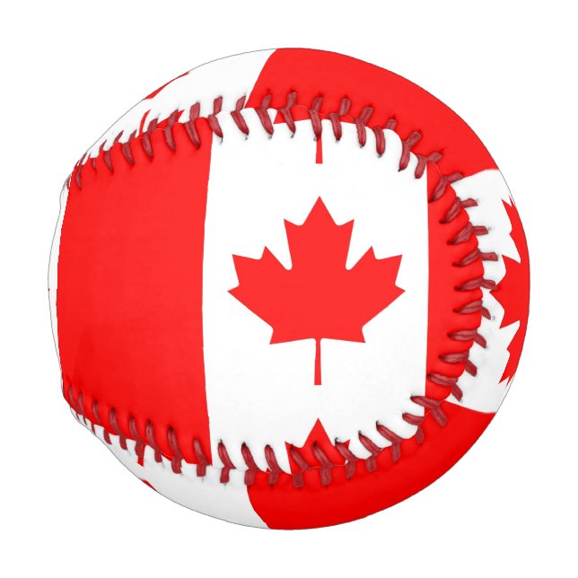 Pelota De Béisbol Béisbol patriótico con bandera de Canadá (Anverso derecho)