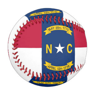 Pelota De Béisbol Béisbol patriótico con bandera de Carolina del Nor