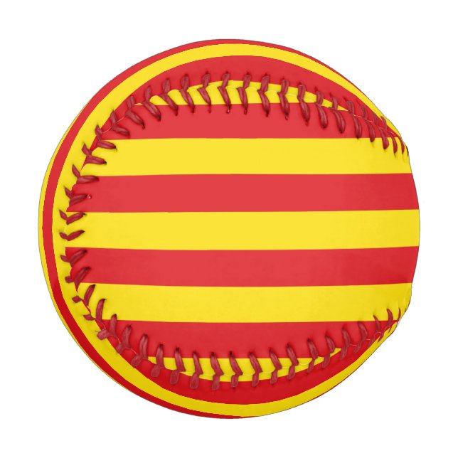 Pelota De Béisbol Béisbol patriótico con bandera de Cataluña (Anverso izquierdo)