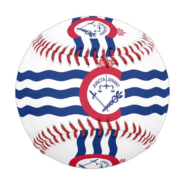 Pelota De Béisbol Béisbol patriótico con bandera de Cincinnati, Esta (Anverso)