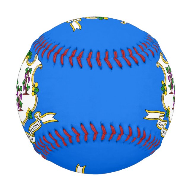 Pelota De Béisbol Béisbol patriótico con bandera de Connecticut, Est (Reverso)