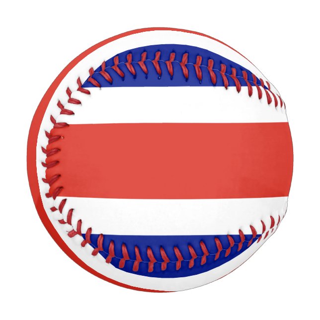 Pelota De Béisbol Béisbol patriótico con bandera de Costa Rica (Anverso izquierdo)