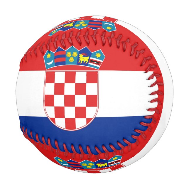 Pelota De Béisbol Béisbol patriótico con bandera de Croacia (Anverso derecho)