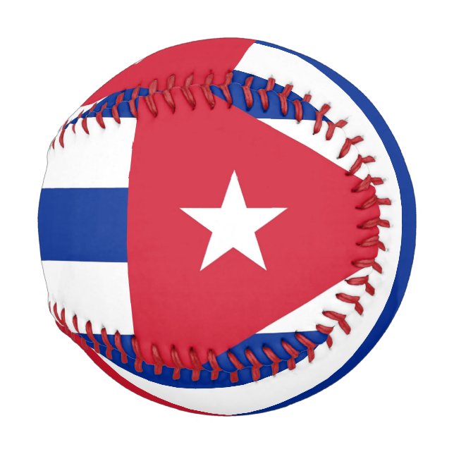 Pelota De Béisbol Béisbol patriótico con bandera de Cuba (Anverso derecho)
