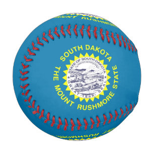 Pelota De Béisbol Béisbol patriótico con bandera de Dakota del Sur