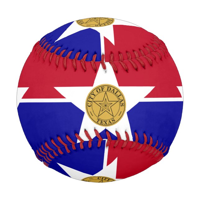 Pelota De Béisbol Béisbol patriótico con bandera de Dallas (Anverso)