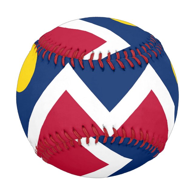 Pelota De Béisbol Béisbol patriótico con bandera de Denver, Estados  (Reverso)