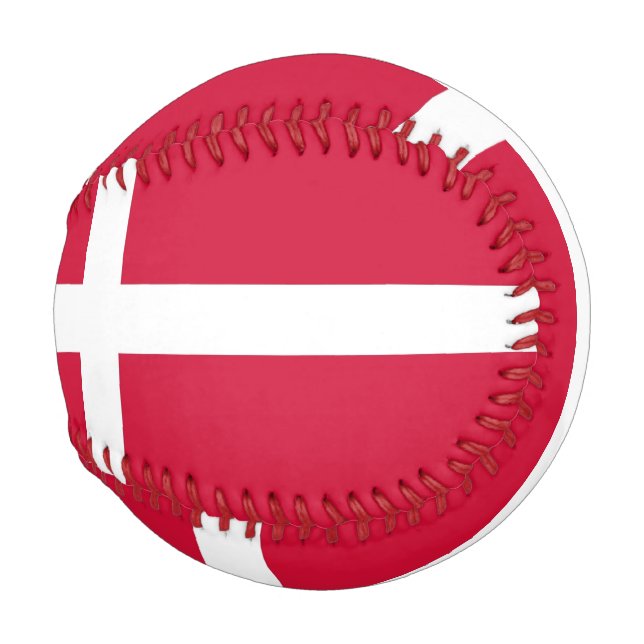 Pelota De Béisbol Béisbol patriótico con bandera de Dinamarca (Anverso derecho)