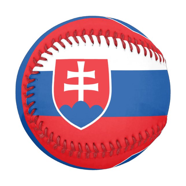 Pelota De Béisbol Béisbol patriótico con bandera de Eslovaquia (Anverso izquierdo)