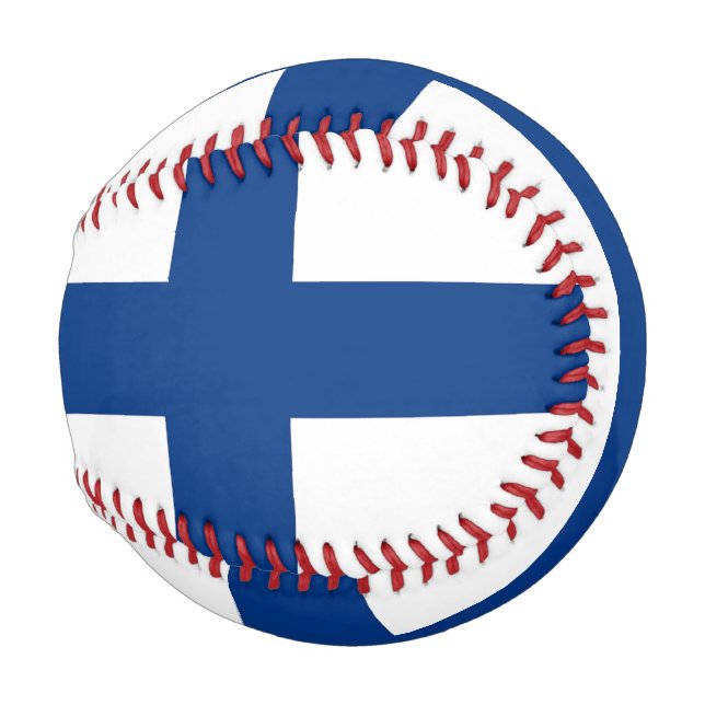 Pelota De Béisbol Béisbol patriótico con bandera de Finlandia (Anverso derecho)