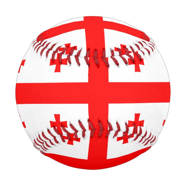 Pelota De Béisbol Béisbol patriótico con bandera de Georgia (Anverso)