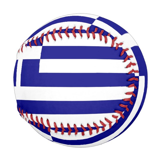 Pelota De Béisbol Béisbol patriótico con bandera de Grecia (Anverso derecho)