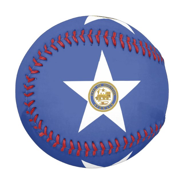 Pelota De Béisbol Béisbol patriótico con bandera de Houston (Reverso derecho)