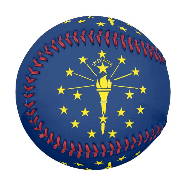 Pelota De Béisbol Béisbol patriótico con bandera de Indiana, Estados (Anverso izquierdo)
