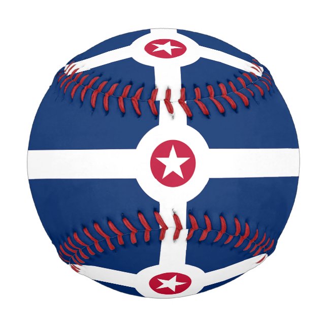 Pelota De Béisbol Béisbol patriótico con bandera de Indianápolis, Es (Anverso)