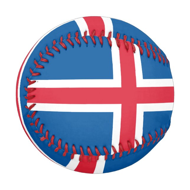 Pelota De Béisbol Béisbol patriótico con bandera de Islandia (Anverso izquierdo)