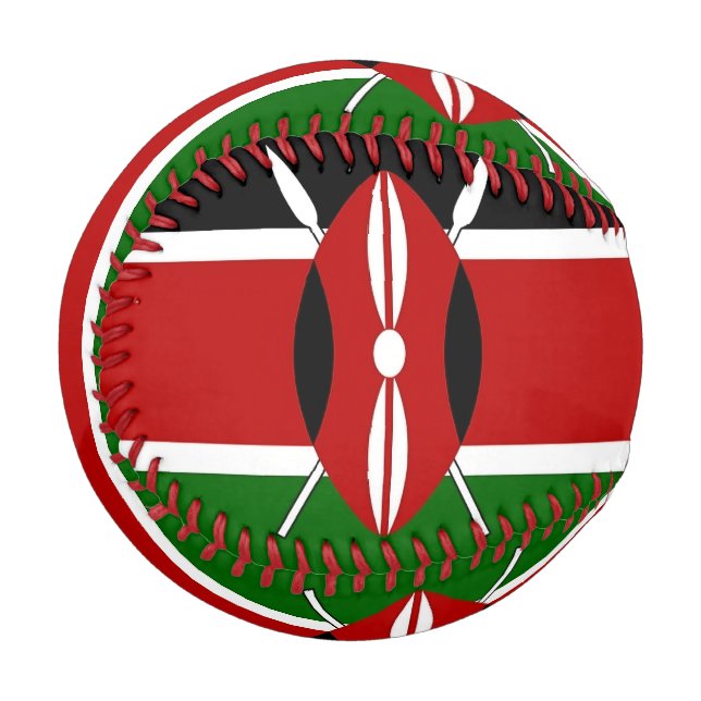 Pelota De Béisbol Béisbol patriótico con bandera de Kenia (Anverso izquierdo)