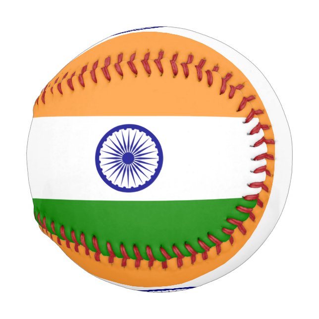 Pelota De Béisbol Béisbol patriótico con bandera de la India (Anverso derecho)