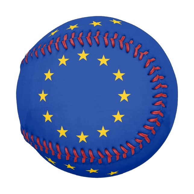 Pelota De Béisbol Béisbol patriótico con bandera de la Unión Europea (Anverso derecho)