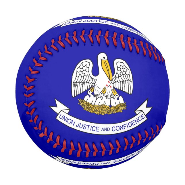 Pelota De Béisbol Béisbol patriótico con bandera de Lusiana, Estados (Anverso izquierdo)