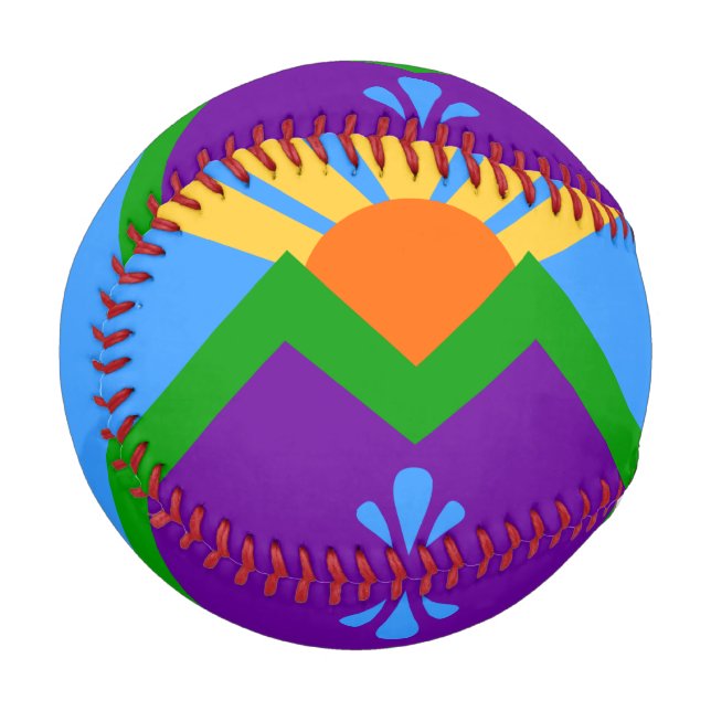 Pelota De Béisbol Béisbol patriótico con bandera de Manitou Springs (Anverso izquierdo)