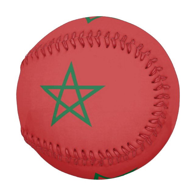 Pelota De Béisbol Béisbol patriótico con bandera de Marruecos (Anverso derecho)