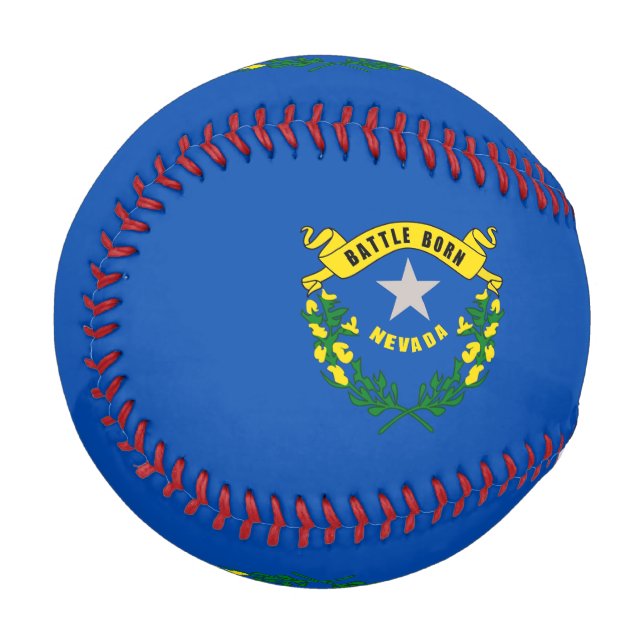 Pelota De Béisbol Béisbol patriótico con bandera de Nevada, Estados  (Anverso izquierdo)