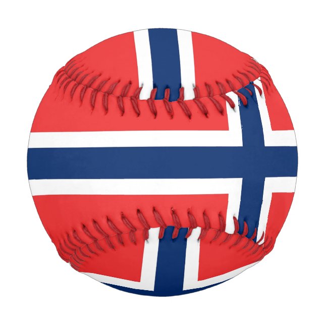 Pelota De Béisbol Béisbol patriótico con bandera de Noruega (Reverso)