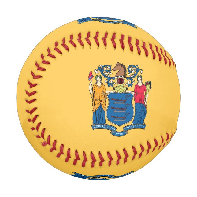 Pelota De Béisbol Béisbol patriótico con bandera de Nueva Jersey (Anverso izquierdo)