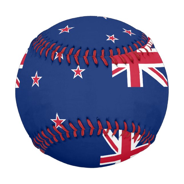 Pelota De Béisbol Béisbol patriótico con bandera de Nueva Zelanda (Anverso)