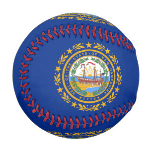 Pelota De Béisbol Béisbol patriótico con bandera de Nuevo Hampshire